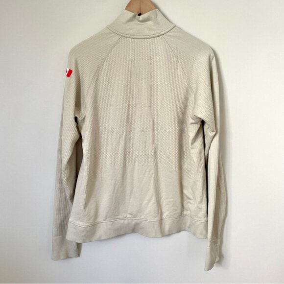 Lululemon Engineered Warmth Half Zip Ivory Team Canada Olympic Edition Size 10 - Picture 8 of 9